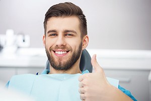 Male patient in dentist’s chair